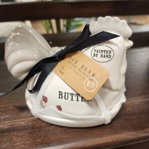 Rae Dunn White Rooster Butter Dish